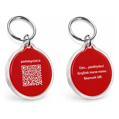 Padėk Grįžti apvalios formos QR PAKABUKAS