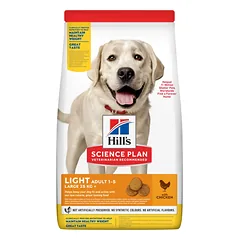 Hill's Science Plan Canine Adult Light Large Breed Chicken sausas maistas didelių veislių šunims, linkusiems priaugti svorio