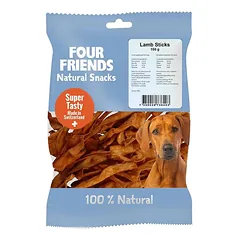 FourFriends natural snacks lamb sticks skanėstas šunims, džiovinta ėriuko oda, 150 g