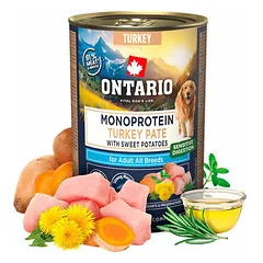 Ontario Dog Adult Monoprotein Turkey Pate with Sweet Potatoes 400 g