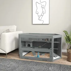 Graužikų narvas PawHut 115x60x55cm., pilkos spalvos — 2 nuotrauka