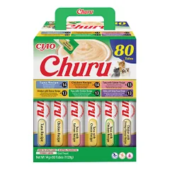 Churu kreminių skanėstų rinkinys su tunu ir vištiena katėms, 80 vnt.