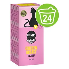 Cosma Mini Jelly Cups skanėstai katėms, ekonominė pakuotė 24 x 25 g