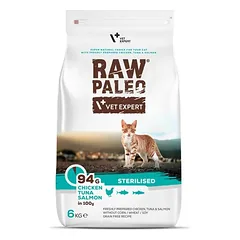 VETEXPERT Raw Paleo Sterilised Chicken&Tuna&Salmon kastruotoms katėms 6 kg