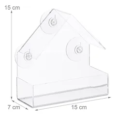 Paukščių lesyklėlė Relaxdays 10024325.0, 3 siurbtukai, 15 × 15 × 7 cm — 4 nuotrauka