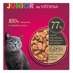 Pilnavertis konservuotas pašaras kačiukams su vištiena MY LOVE 85g x 24 — 2 nuotrauka