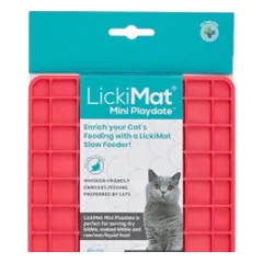 Laižymo kilimėlis LickiMat Cat Playdate Tuff, raudonas