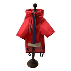 Gyvūnų augintinių lietpaltis, raudonas, 2XL — 3 nuotrauka