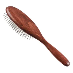 Blovi Wood Soft Pin Brush - didelis medinis šepetys su labai minkštais metaliniais dantukais (Jorkšyro terjerams, Maltos bišonams, Ši Cu), Red / 21mm — 2 nuotrauka