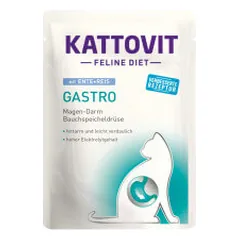 Kattovit Feline Diet Gastro guliašas su antiena ir ryžiais katėms - Pet24