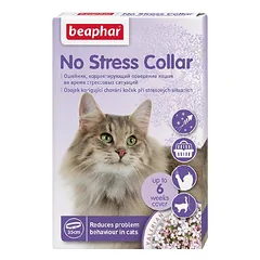 Beaphar No Stress Cat Collar raminantis antkaklis katėms su valerijono ir levandų aliejumi, 35 cm