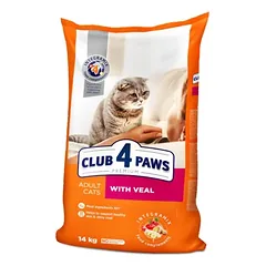 CLUB 4 PAWS Premium maistas suaugusioms katėms su veršiena 14 kg