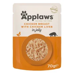 Applaws Cat Pouch in Jelly guliašas su vištiena ir kepenėlėmis katėms - Pet24