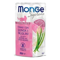 Monge Supreme Tuna With Quinoa & Green Beans sterilizuotiems suaugusiems katėms, 80 g
