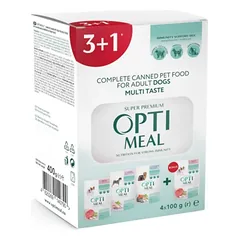 Optimeal Adult Dogs Multi Taste Complete Wet Food suaugusiems šunims (3+1)