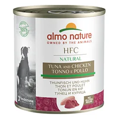 Almo Nature HFC Natural Tunas Ir Vištiena konservai suaugusiems šunims, 290 g