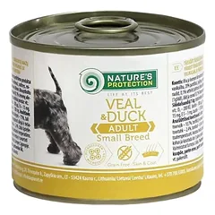 Nature's Protection suaugusių mažų veislių šunų konservuotas pašaras su veršiena ir antiena, 400 g — 3 nuotrauka