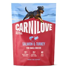 Carnilove Active Salmon&Turkey Adult Small Breed sausas maistas mažų veislių šunims, 1,5 kg
