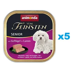 ANIMONDA Vom Feinsten Senior rinkinys su paukštiena ir aviena 5 x 150 g