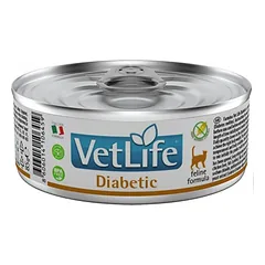 Farmina Vet Life Cat Diabetic, veterinarinis maistas katėms 85 g parduotuvėje ramiosblusos.lt