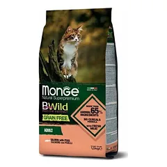 Monge Cat BWild Grain Free Adult Salmon with Peas 1,5 kg