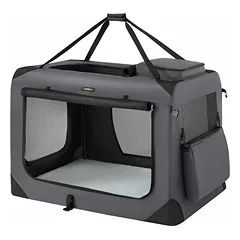 Šunų transportavimo krepšys 102x69x69cm., tamsiai pilkos/juodos spalvos