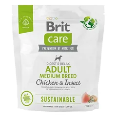 BRIT CARE Sustainable Adult Medium breed chicken insekt suaugusiems vidutinių veislių šunims su vištiena ir vabzdžiais 1 kg