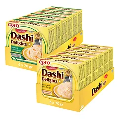 INABA Cat Dashi Delights Vištiena, bonito tunas ir vištiena, sūris 12x70 g