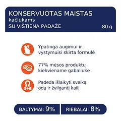 CLUB 4 PAWS Premium konservuotas ėdalas kačiukams su vištiena 24x80 gr — 2 nuotrauka