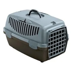 Kerbl Gulliver 1 Transportbox für Katzen, 48 × 32 × 31 cm, blau/braun