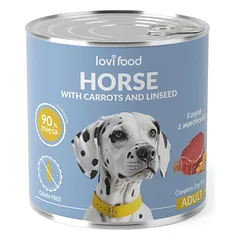 Lovi Food Horse su morkomis ir linų sėmenimis - šlapias maistas šunims, su arkliena, morkomis ir linų sėmenimis, 800g — 3 nuotrauka