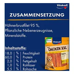 Vitakraft CHICKEN vištienos filė XXL, skanėstai šunims — 4 nuotrauka