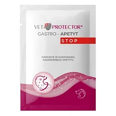 VET PROTECTOR® GASTRO – APETYT STOP – per didelio apetito slopinimas, sotumo jausmo stiprinimas šunims ir katėms, 3,5 g