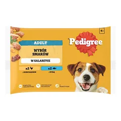 PEDIGREE Adult 4x100g drėgno visaverčio ėdalo suaugusiems šunims su vištiena, žuvimi ir drebučiais