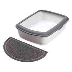 Trixie Cat Litter Tray Mat pusapvalis kačių tualeto kilimėlis iš PVC, antracito spalvos, 59×35 cm — 2 nuotrauka