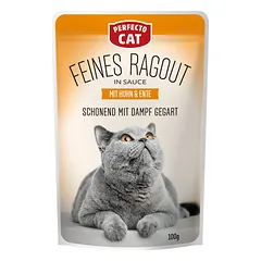 Perfecto Cat Feines Ragout, konservuotas pašaras katėms su vištiena ir antiena, 100 g nuotrauka