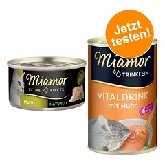 Miamor Kombi-Paket: Feine Filets Naturelle 12 x 80 g + Trinkfein Vitaldrink 6 x 135 ml