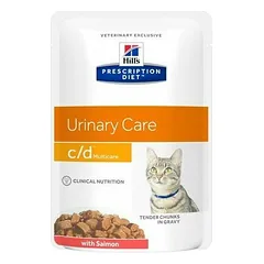Hill's Prescription Diet Cat C/D Urinary Care su lašiša, veterinarinis maistas katėms 12 x 85 g — 2 nuotrauka