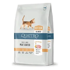 Quattro Kitten Sausas pašaras kačiukams su paukštiena 1.5 kg