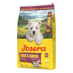 Josera Mini Junior Duck & Salmon sausas maistas mažų veislių jauniems šunims su antiena ir lašiša, 3 kg