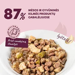Delickcious konservai katėms su ėriena, vištiena ir šparaginėmis pupelėmis drebučiuose, 85g — 2 nuotrauka