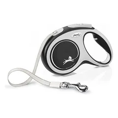 flexi New Comfort juostinis pavadėlis M, juodas, 5 m, <25 kg