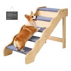 Mediniai laiptai augintiniams VEVOR ZD-25DOG03, 5 pakopų, 910 × 430 × 630 mm