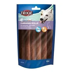 Trixie Denta Fun skanėstai šunims, kramtomi triušienos suktinukai, 70 g