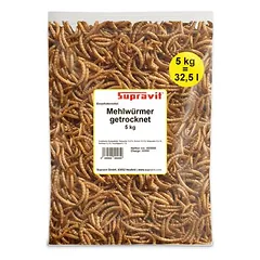 Supravit Mehlwürmer getrocknet - Protein ideal für Vogelfutter & Igelfutter