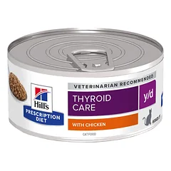 Hill’s Prescription Diet Feline y/d Konservuotas kačių maistas, skydliaukės veiklos gerinimui 156g kons.