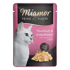 Miamor Feine Filets konservai katėms, tunas su krabais drebučiuose, 100 g
