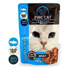 FINE CAT konservas katėms su lašiša 100g 22vnt