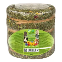 Pievų šienas su rugiagėlėmis, medetkomis, rožių ir saulėgrąžų žiedlapiais, 1 kg