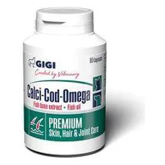 Gigi Calci-Cod Omega pašaro papildas kailiui, odai ir sąnariams katėm ir šunims, N90